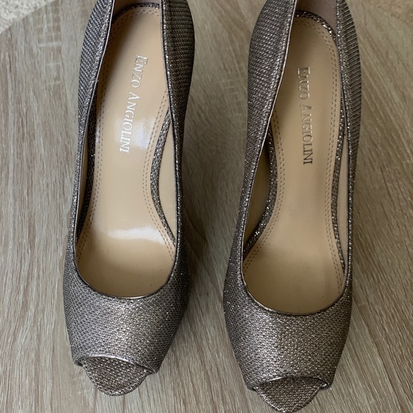 Enzo Angiolini Sparkle Peep Toe Stiletto, Sz 5.5 - Picture 3 of 4